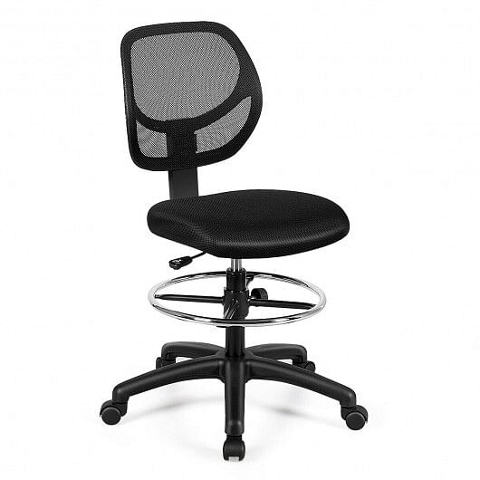 Adjustable Height Mid Back Mesh Drafting Office Chair