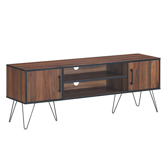 59 Inches Retro Wooden TV Stand for TVs up to 65 Inches-Brown