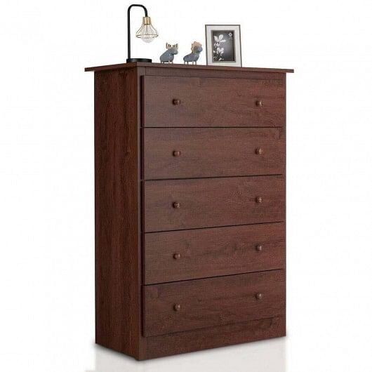 Functional Storage Organized Dresser with 5 Drawer-White