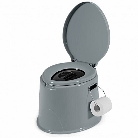 5L Portable Travel Toilet with Paper Holder for Outdoor