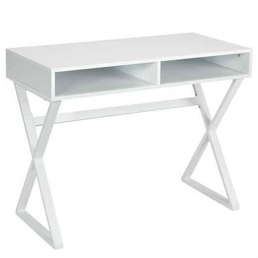 Modern Computer Desk Makeup Vanity Table with 2 Storage Compartments