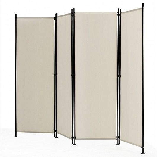 4-Panel Room Divider Folding Privacy Screen-Coffee