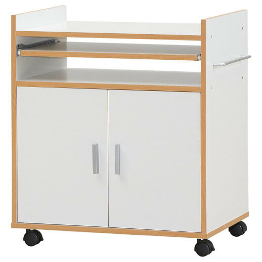 Kitchen Island on Wheels with Removable Shelf and Towel Rack