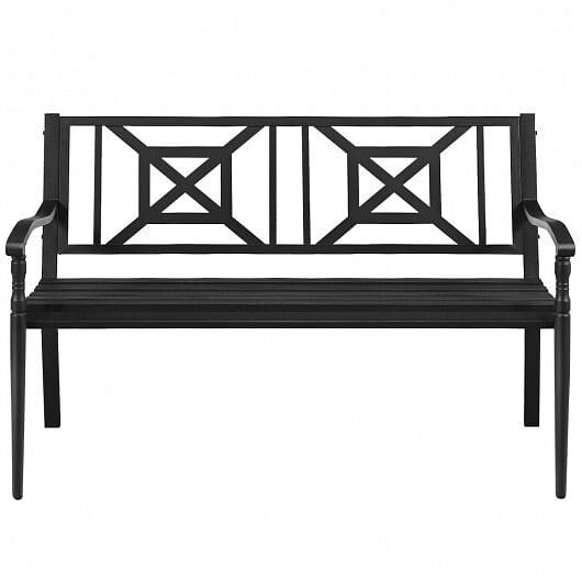 Patio Garden Bench with Powder Coated Steel Frame
