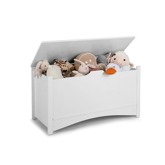 Kid’s Toy Box with Flip-Top Lid and Cut-Out Pulls