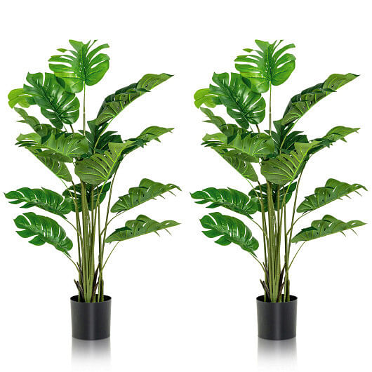 2 Pieces 5 Feet Artificial Monstera Tree Set