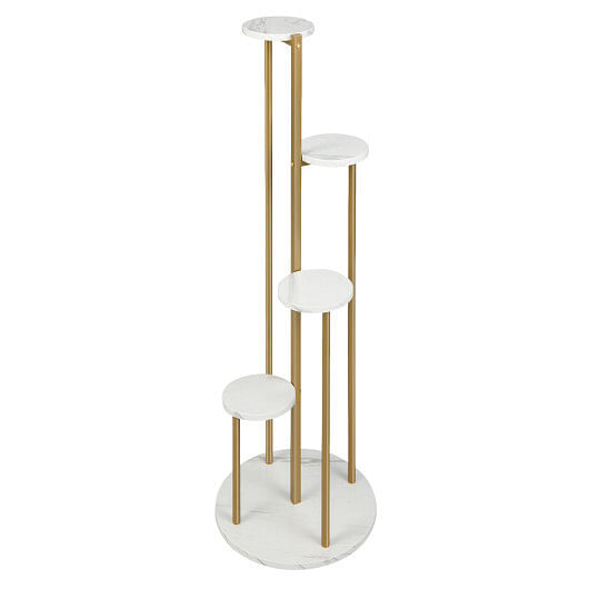 4-Tier 48.5 Inch Metal Plant Stand-White