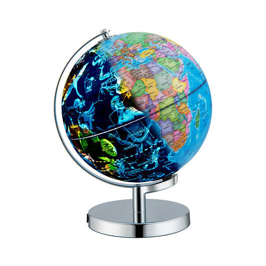 3-in-1 Illuminated World Globe with Stand and  88 Constellations