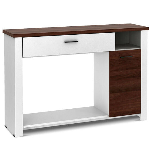 48 Inch Console Table with Drawer and Cabinet