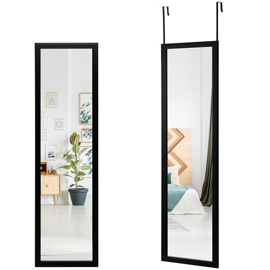 Full Length Wall Mounted Mirror with PS Frame and Explosion-proof Film-Black