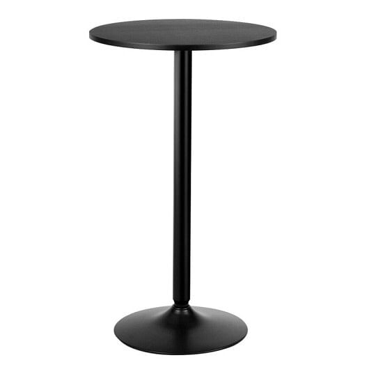 24 Inch Modern Style Round Cocktail Table with Metal Base and MDF Top