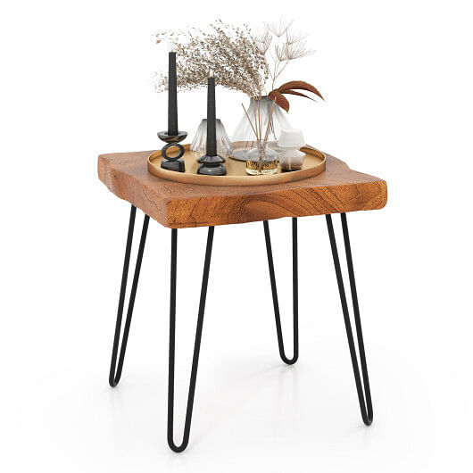 Square Reclaimed Recycled Indonesia Teak Wood End Table