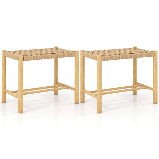 18 Inch Dining Stool Set of 2-Natural