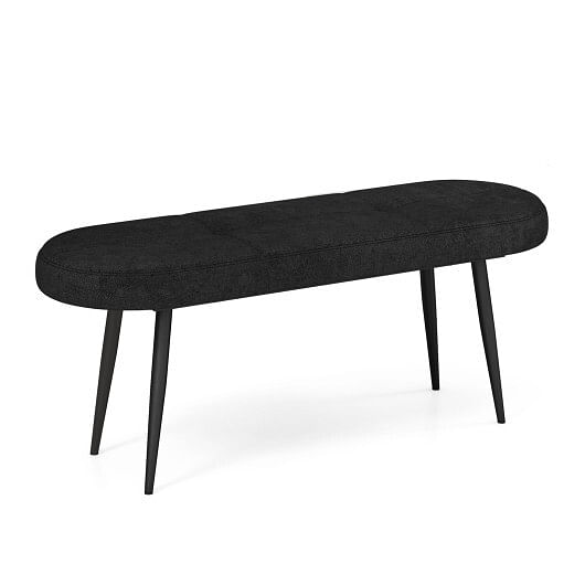 47 Inch Upholstered Entryway Bench with Heavy-duty Metal Frame-Gray