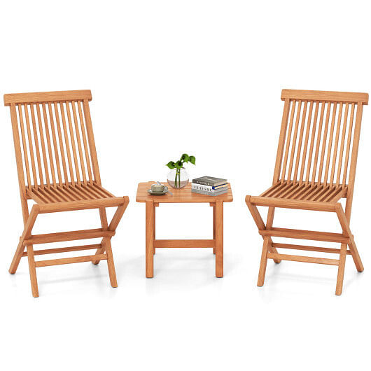 3 Pieces Folding Patio Bistro Set