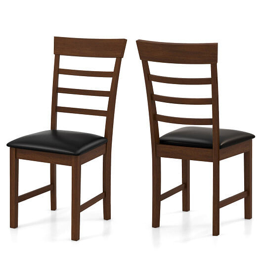 Wooden Dining Chair with Rubber Wood Frame Set of 2-Oak