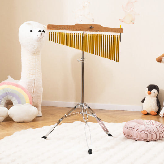 36-Bar Single-Row Chimes Percussion Instrument-Golden - Image 2