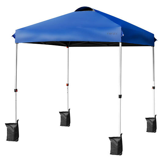 6.6?  x 6.6 Feet Outdoor Pop Up Camping Canopy Tent with Roller Bag-Blue