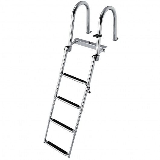 4 Step Boat Ladder with Pedal Handrail for Boat Yacht Dock