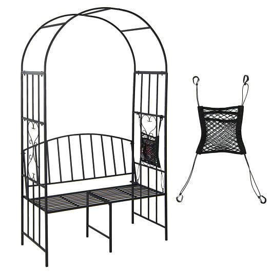 Steel Garden Arch with 2-Seat Bench