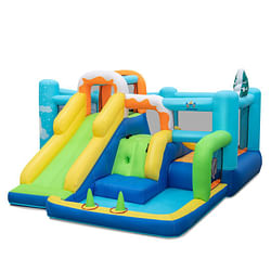 Category: Dropship Toys & Games, SKU #NP10855, Title: 7-in-1 Kids Inflatable Bounce House with Jumping Area without Blower