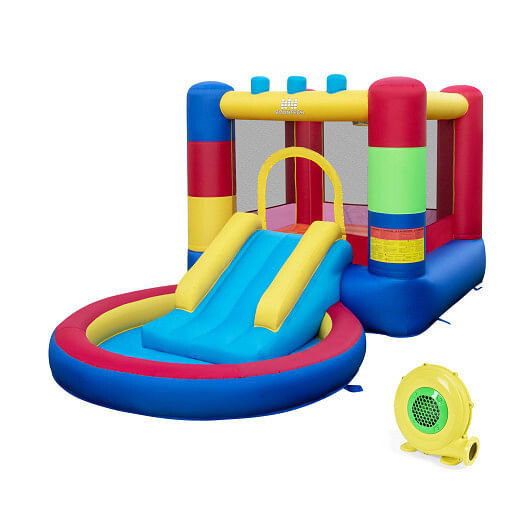 4-in-1 Jigsaw Theme Inflatable Bounce House with 480W Blower