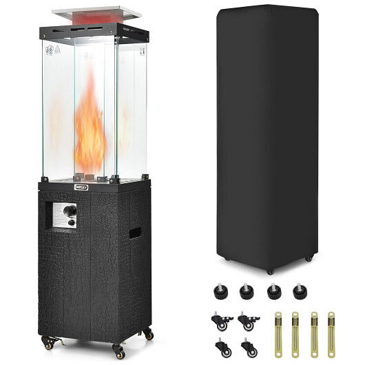 41 000 BTU Propane Patio Heater with Metal Hood-Gray