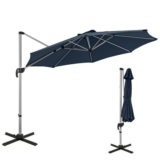 11 FT Outdoor Patio Umbrella with 360?° Rotation and Adjustable Tilt-Navy