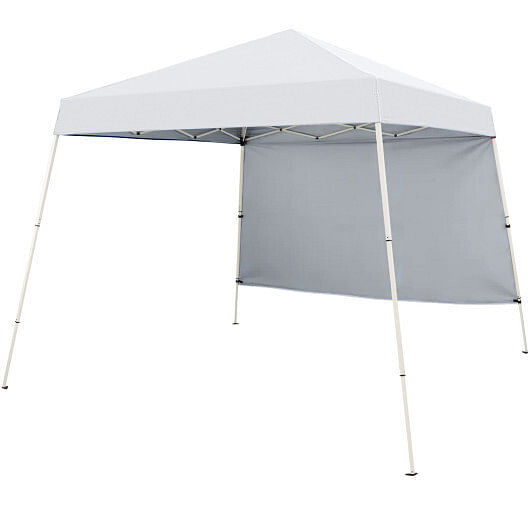 8 X 8 Feet Pop up Canopy Tent with 1 Sidewall and Portable Backpack-White