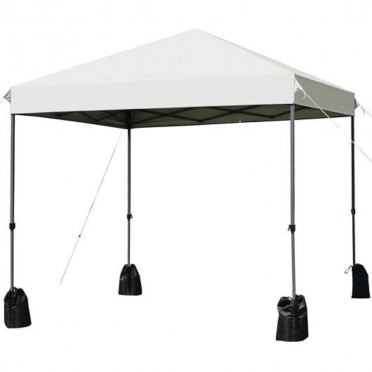 8’x8′ Outdoor Pop up Canopy Tent  w/Roller Bag-White