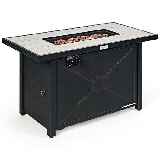 42 Inch 60000 BTU Propane Fire Pit Table with Ceramic Tabletop