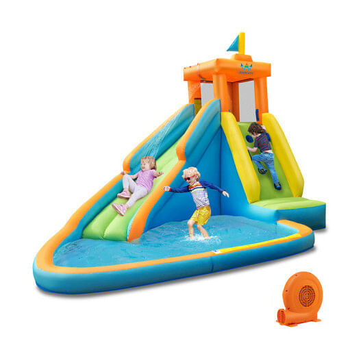 Inflatable Water Slide Kids Bounce House with 750W Blower