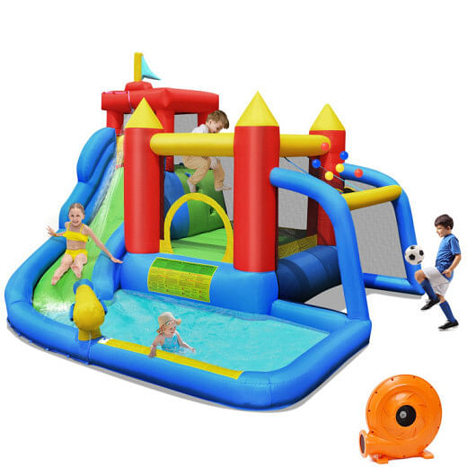 Inflatable Bounce House Splash Pool with Water Climb Slide Blower included