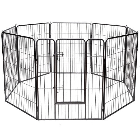 8 Metal Panel Heavy Duty Pet Playpen Dog Fence with Door-40 Inch