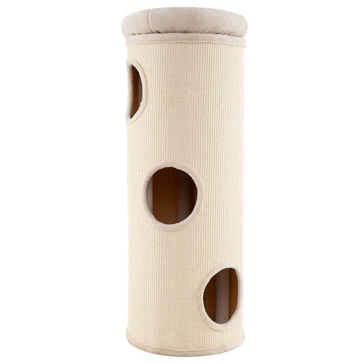 49 Inch Elevated Cat Cave 4-Story Cat House for Multiple Cats-Beige