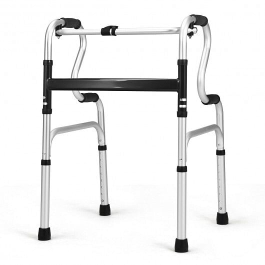 One-Button Folding Aluminum Walking Frame Walker