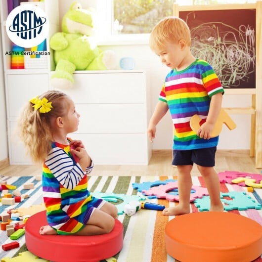 6 Pieces 15 Inch Round Toddler Floor Cushions for Kids-Multicolor - Image 2