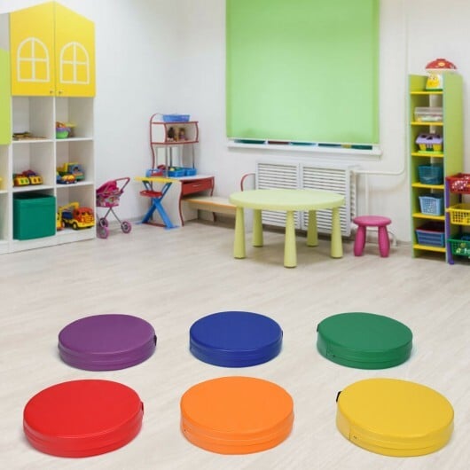 6 Pieces 15 Inch Round Toddler Floor Cushions for Kids-Multicolor - Image 3