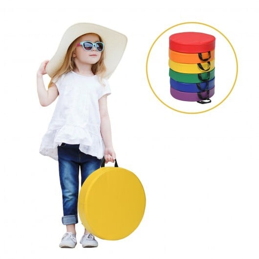 6 Pieces 15 Inch Round Toddler Floor Cushions for Kids-Multicolor - Image 4