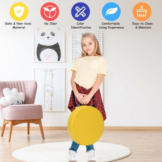 6 Pieces 15 Inch Round Toddler Floor Cushions for Kids-Multicolor - Image 6