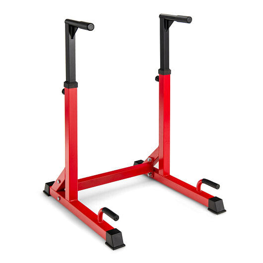 Adjustable Dip Bar with 10 Height Levels-Red