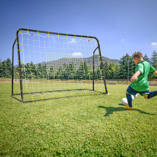 2-in-1 Kids Soccer Rebounder and Soccer Goal with Adjustable Height-Black - Image 3