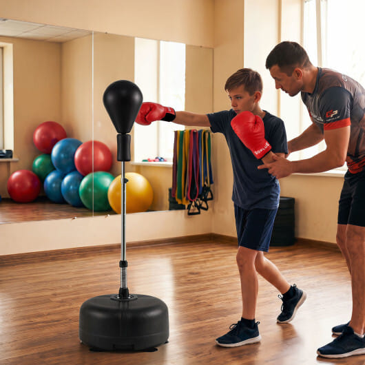 54.5"-62" Height Adjustable FPunching Bag with Stand for Teens and Adults-Red - Image 7