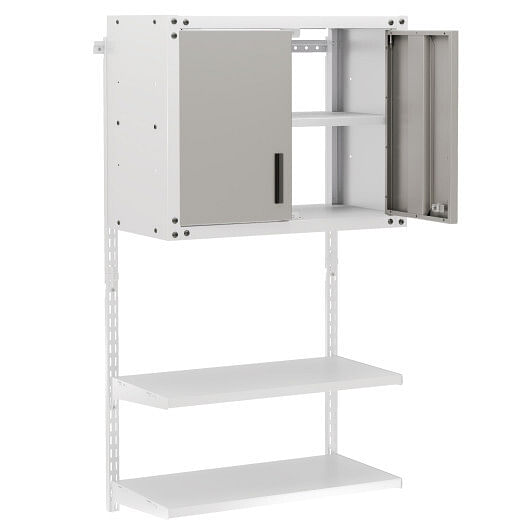 Metal Wall Cabinet with Lock and 3 Adjustable Shelves