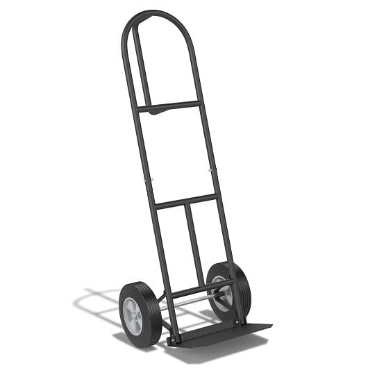 P-Handle Sack Truck with 10 Inch Wheels and Foldable Load Area-Black