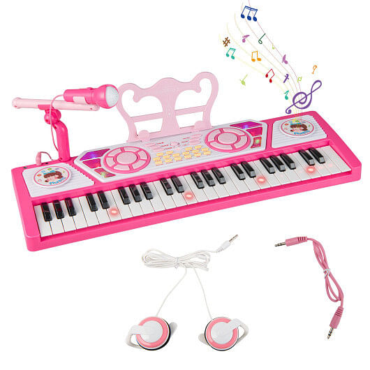 49 Keys Kids Piano Keyboard for Kids 3+-Pink