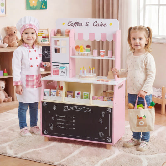 Kids Ice Cream Shop with 27 Accessories and Ice Cream Machine for Ages 3+-Pink - Image 3