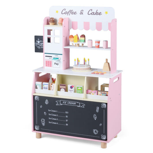 Kids Ice Cream Shop with 27 Accessories and Ice Cream Machine for Ages 3+-Pink - Image 4