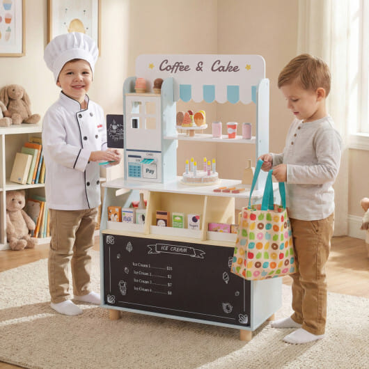 Kids Ice Cream Shop with 27 Accessories and Ice Cream Machine for Ages 3+-Pink - Image 7