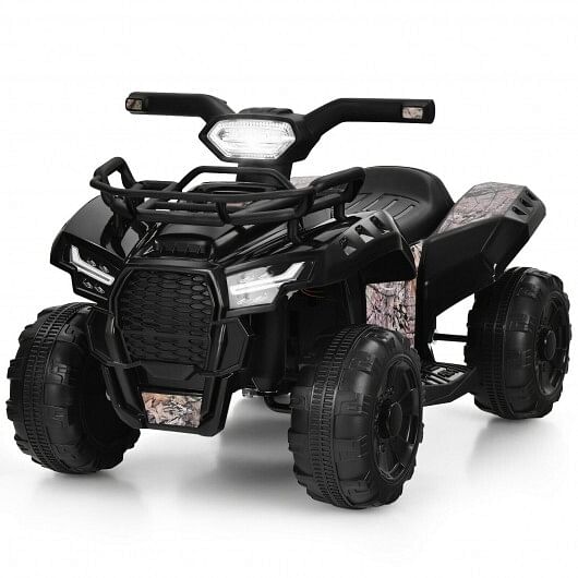 6V Kids ATV Quad Electric Ride On Car with LED Light and MP3-Black